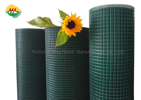 Green PVC 0.65" X 0.65" Grid 19 Gauge 40" X 82Ft Galvanized Mesh Rolled Hardware Cloth For Rabbit Wire Poultry Fencing